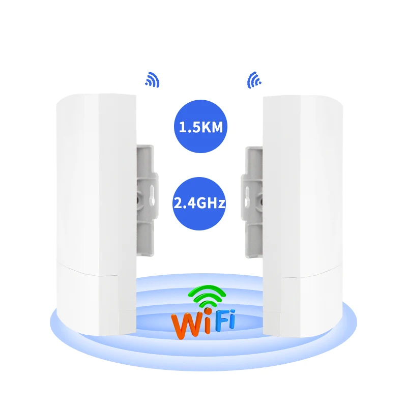 Oem 300Mbps Outdoor Waterproof Wireless Cpe Repeater Wifi Bridge 1.5Km Long Range Extender White Wireless Bridge For Outdoor