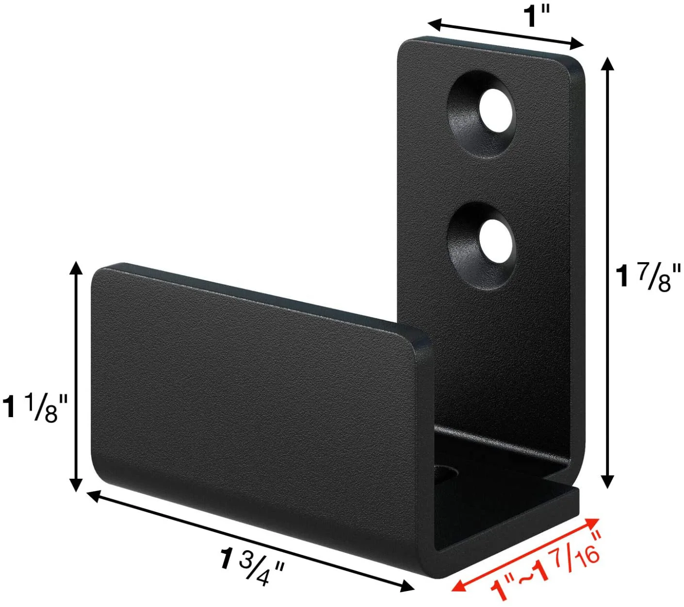 Black Steel U-Shaped Sliding Barn Door Adjustable and Flexible Bottom Floor Guide for Kitchen Decor Interior Design