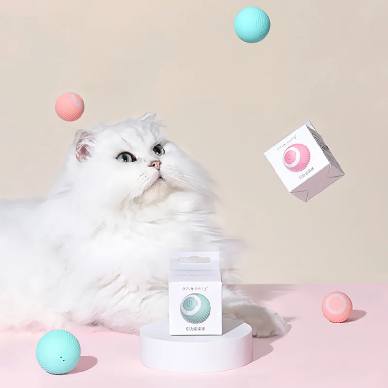 Smart Cat Toys Electric Pet Ball Automatic Rolling Ball Cat Interactive Toys Training Self-moving Catnip Toys for Cat