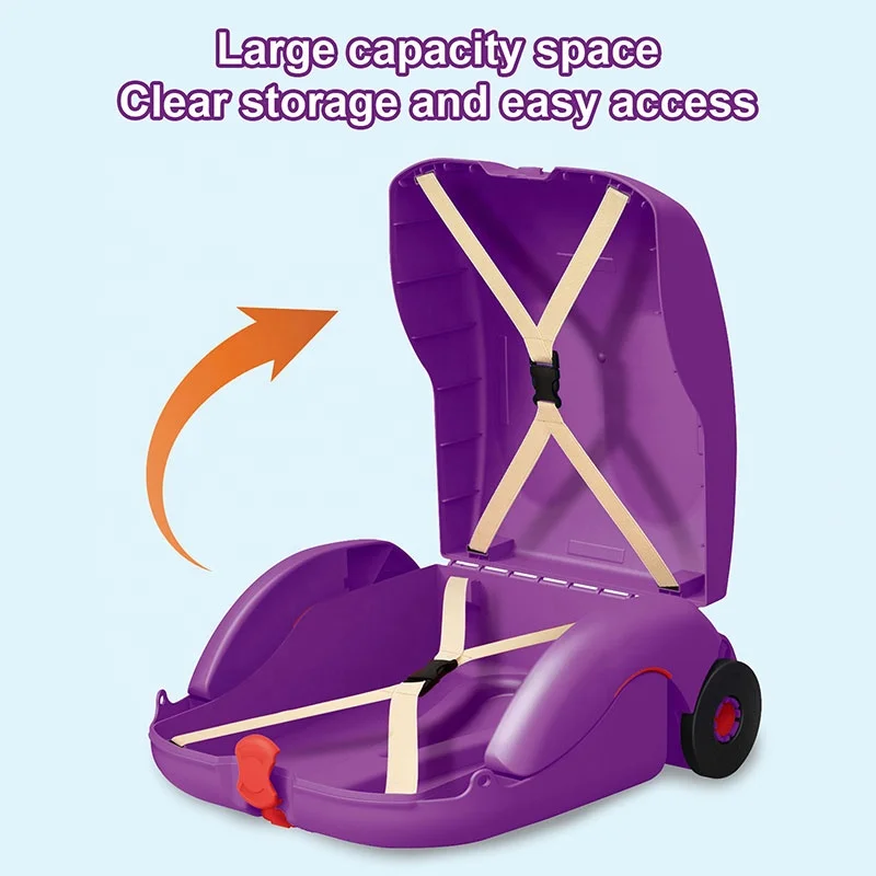 Baby Plastic Ride On Suitcase Multifunction Travel Luggage Child Seats Hardshell Trolley Case For Kids Toddler