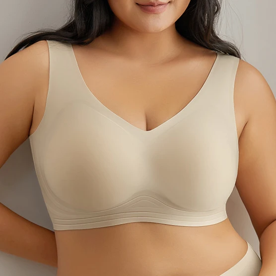 Ladymate ODM/OEM ropa interior de talla grande sin costuras para mujer Woman wireless daily bra 3XL-5XL plus size seamless bra