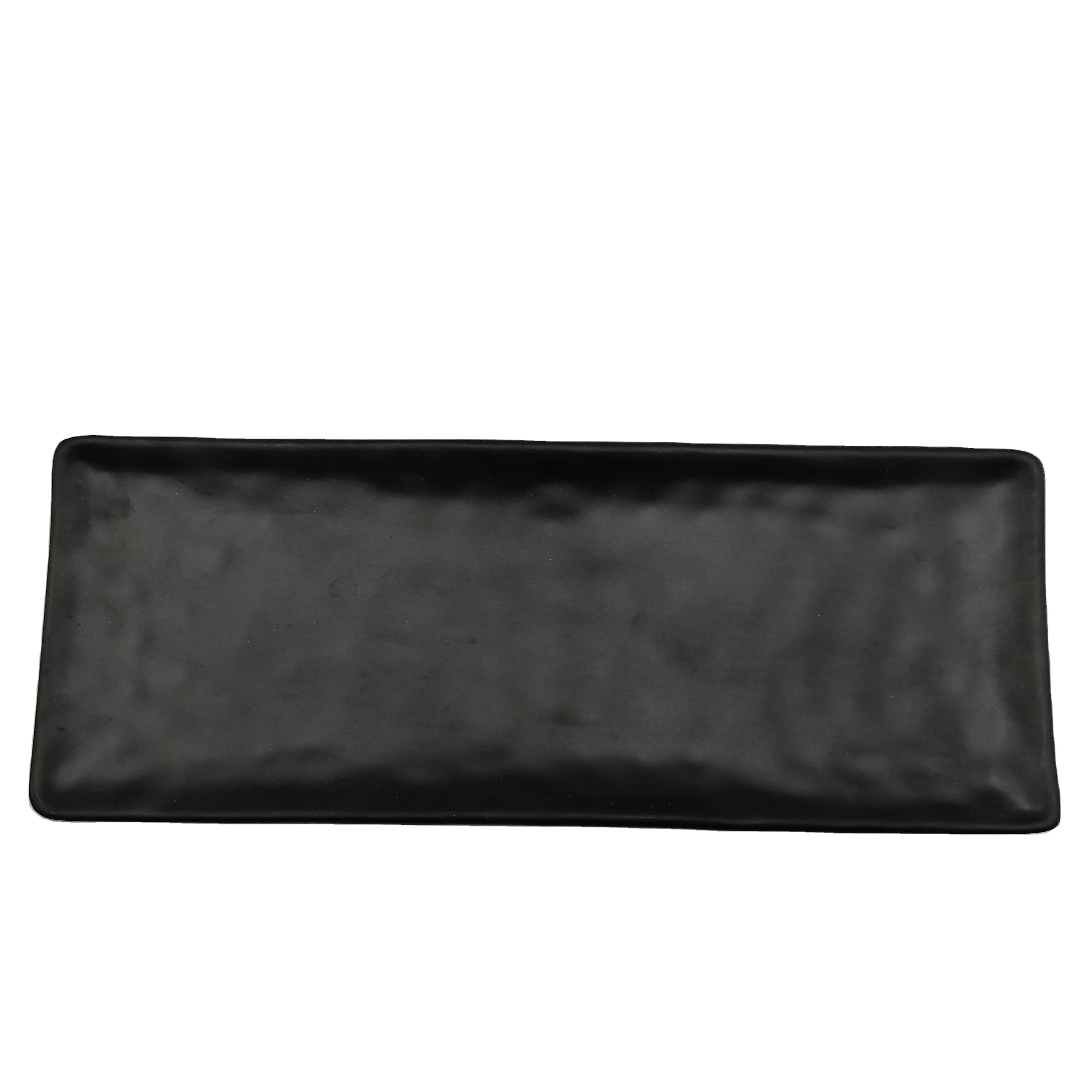 Wholesale Black Matte Melamine Plates Matte Rectangle Dinner Set Plate Dishwasher Safe Plate Dish
