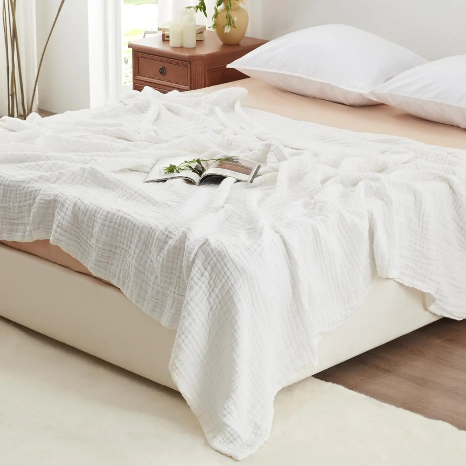 Cotton Blanket Multi Size 100% Muslin for Couch 6Layer Breathable and Lightweight Gauze All Season Soft and  PreWashed