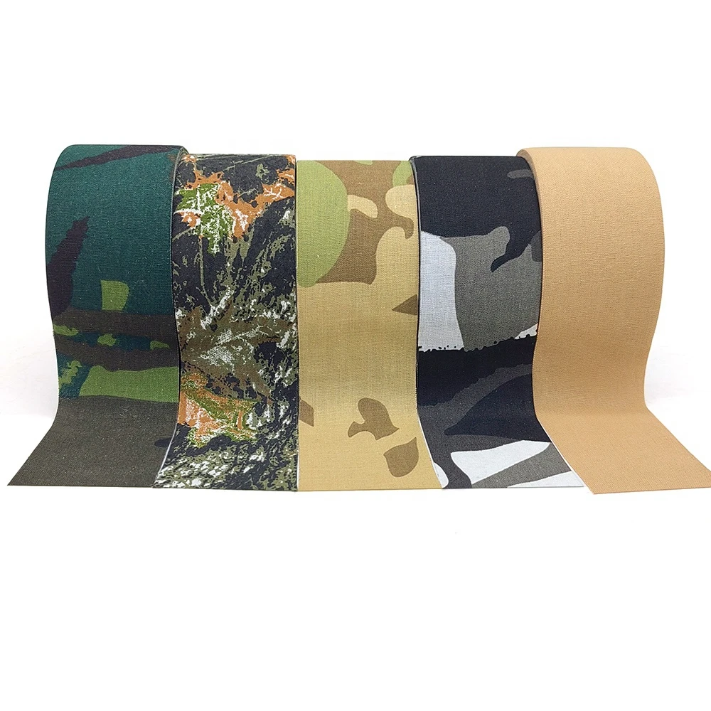 Manufacturer Camo Tape Self Adhesive Muted Army Green Fabric Camouflage Tape