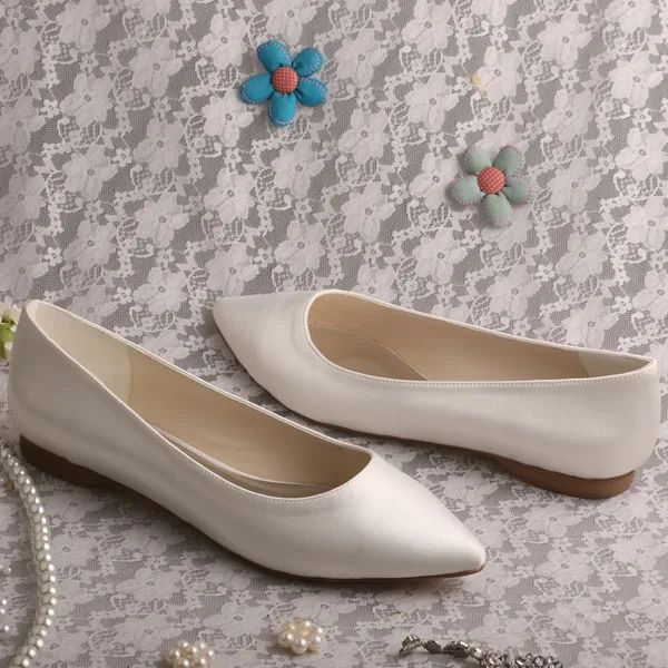 Extra Wide Ballet Wedding Bridal Shoes White