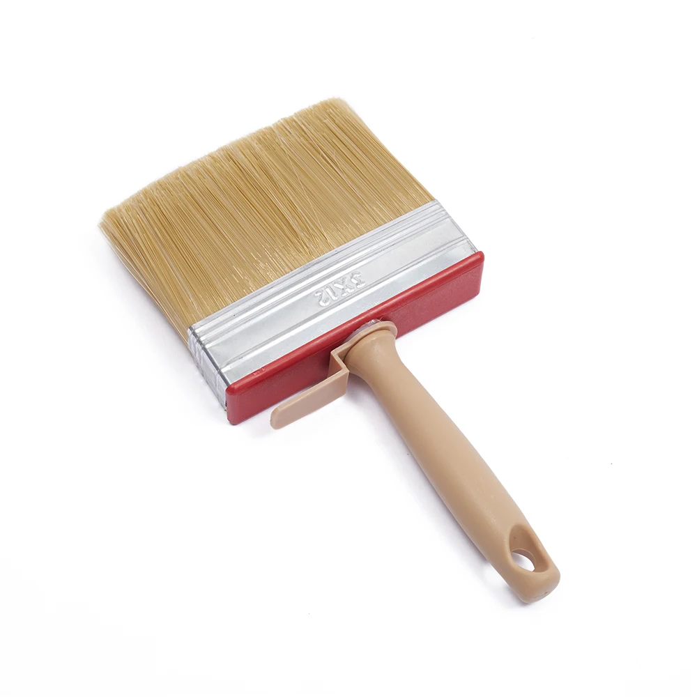 Natural Bristle With PET Filament Flat Paint Brush With Plastic Handle Wall Paint Brush