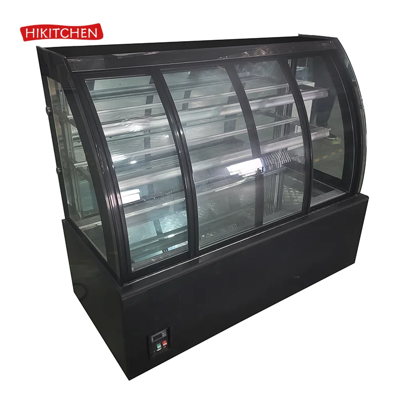 Hollow Glass Air Cooling Refrigeration White Marble Base Pastry Chiller Cabinets Cake Display Fridge For Bakery Store