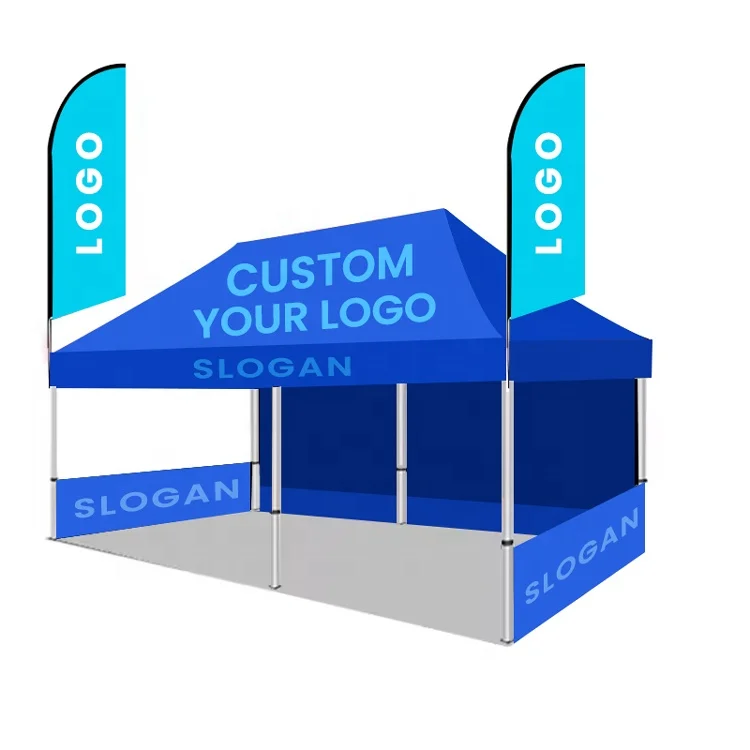 10X10 Custom Steel Canopy Tent Advertising Pop Up Tents For  Outdoor  aluminium Trade Show Display Events