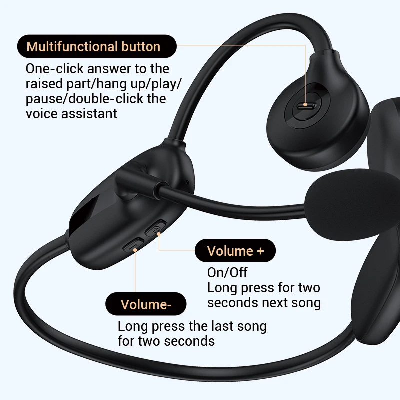 Amazon костной проводимости наушники с микрофоном для обслуживания клиентов водителя грузовика учитель