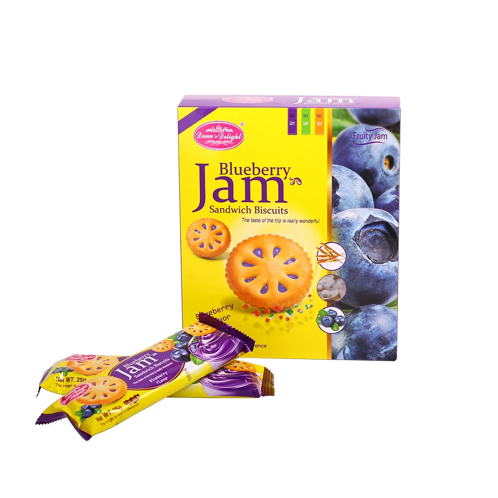 300g blueberry jam sandwich biscuits fruit jam Filled Cookies biscuits