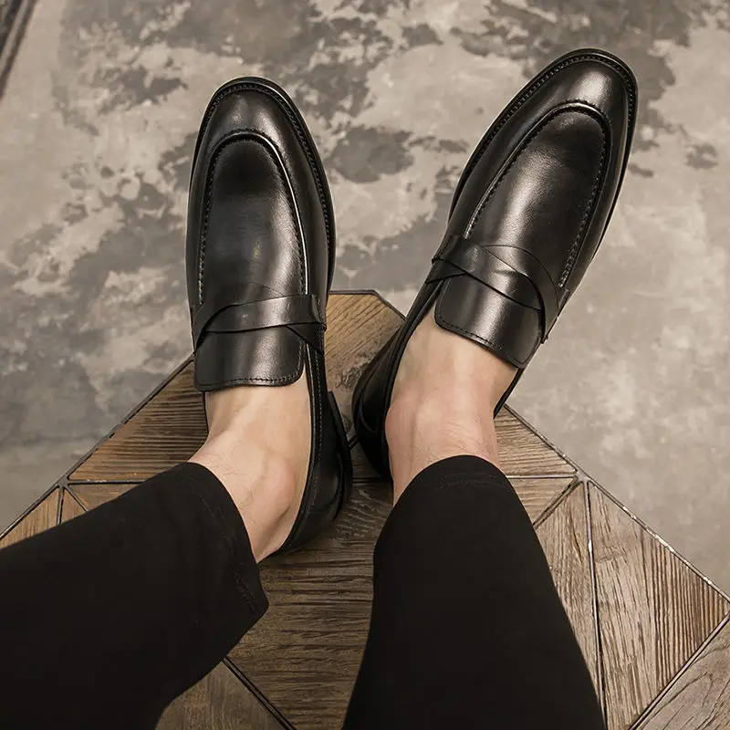 PU Leather Dress Shoes for Men Trendy Mens Office Shoes Breathable Casual Men Dress Shoes