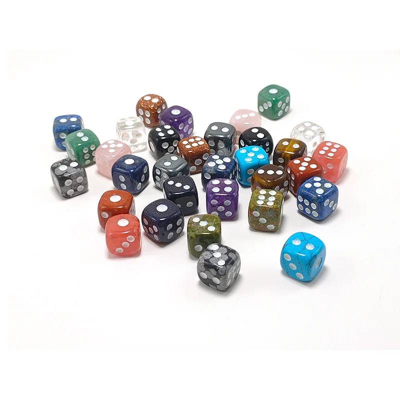 Pasirley Handcrafted Natural Amethyst and Rose Quartz Gemstone Dice Polished Feng Shui Style Theme of Love