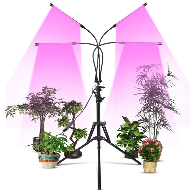 
80W Floor Stand Plant Light with Flexible Gooseneck Full Spectrum Sunlight Plant Growing Lamp for Indoor Plants Gardening 