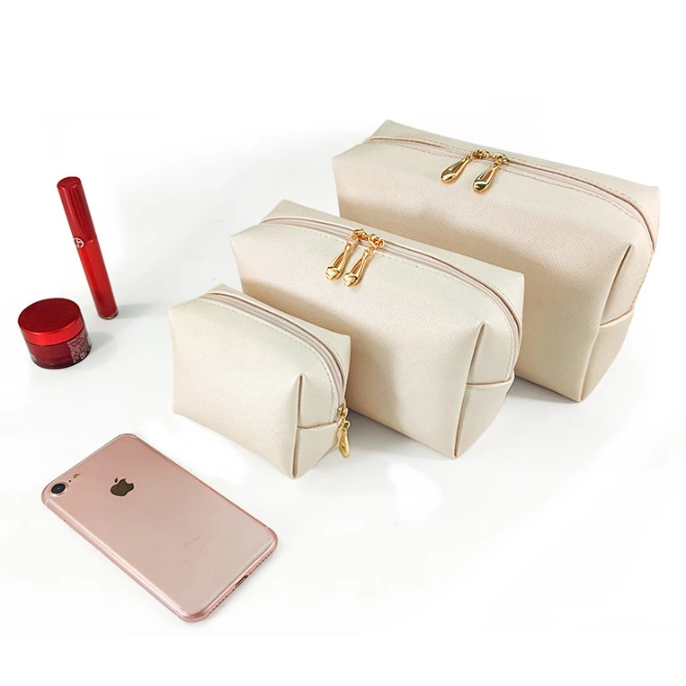 Manufacturer Custom New Large High End Professional Travel Storage Portable Vegan Pu Leather Make Up Makeup Cosmetic Bag