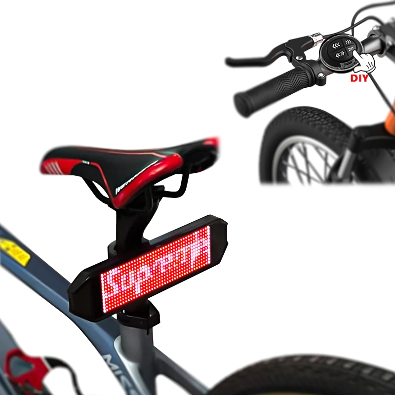 GrownsBicycle LED Turn Signal Light Scrolling Message Mini Bike taillight led bicycle light set for bike