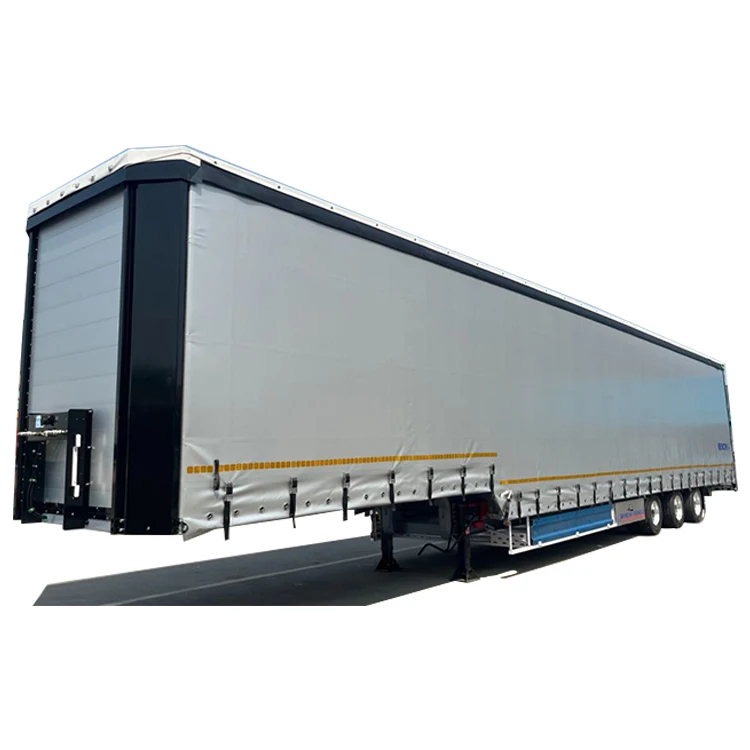 OTTC Certified Tri Axle Curtain Side Semi-Trailer Steel Truck Trailer with Aluminum Door and 12R22.5 Tyre