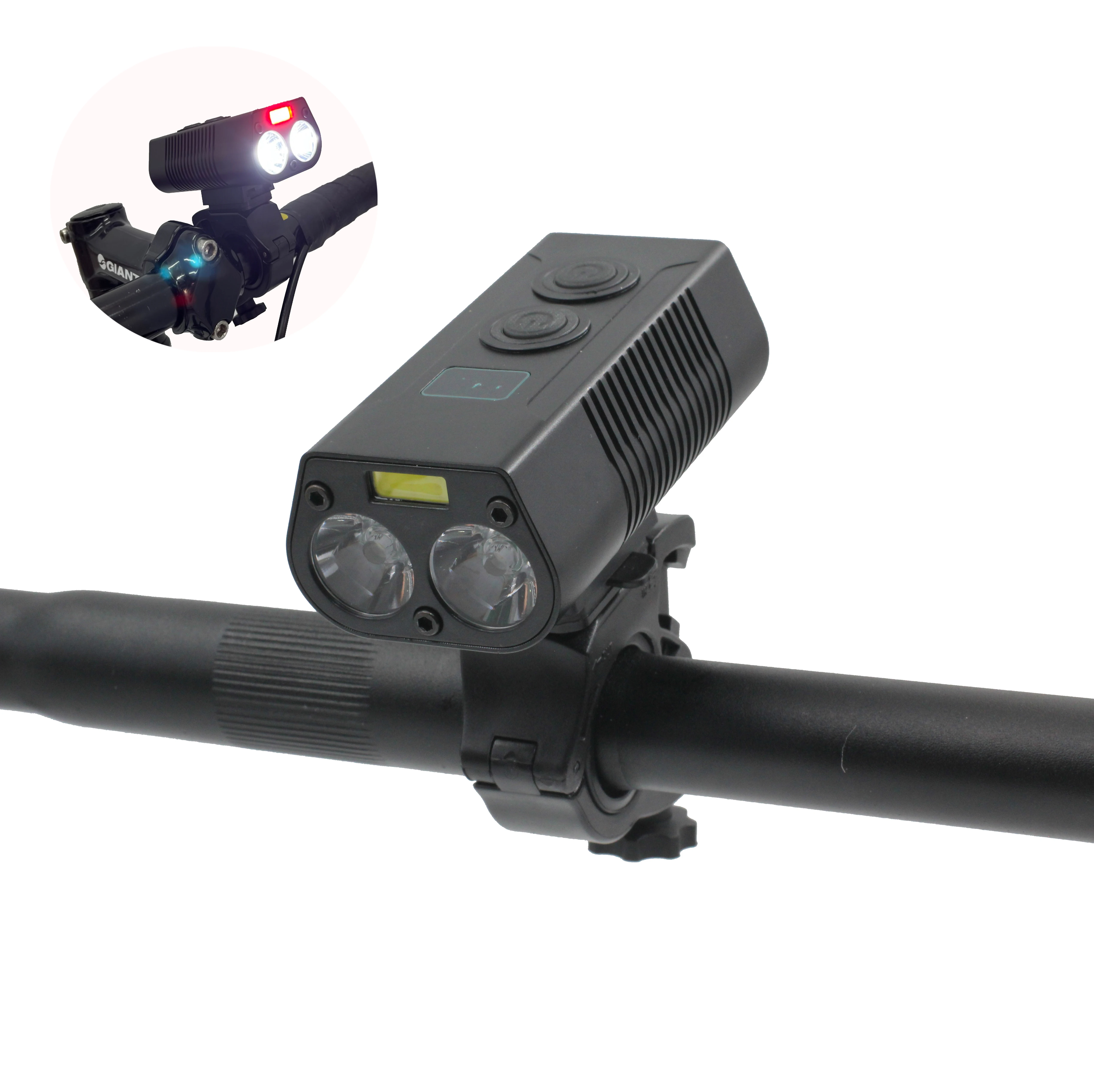 REYGEAK Bicycle Headlight Super Bright 750 Lumens Bike Lights For Night Riding Waterproof Rechargeable 4000 mAh Bike Light Set