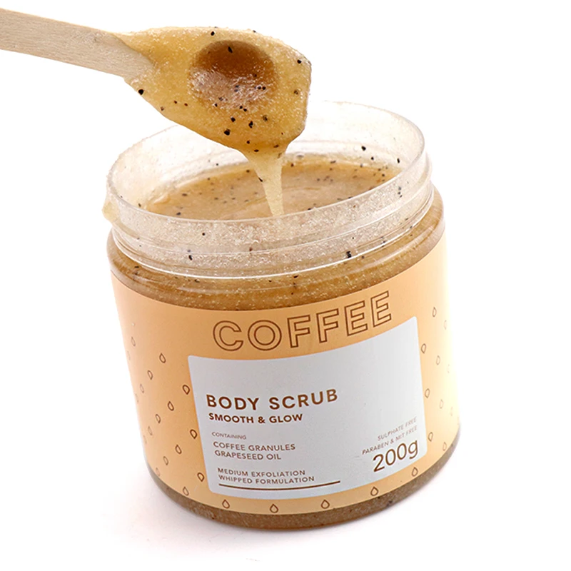
Wholesale Private Label Exfoliating Whitening Organic Natural Dead Sea Salt Arabica Coffee Face Body Scrub for Exfoliator 