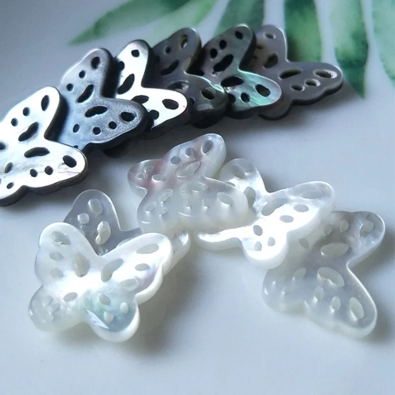 Natural pearl shells hollow out carving shell butterfly shape exquisite jewelry materials