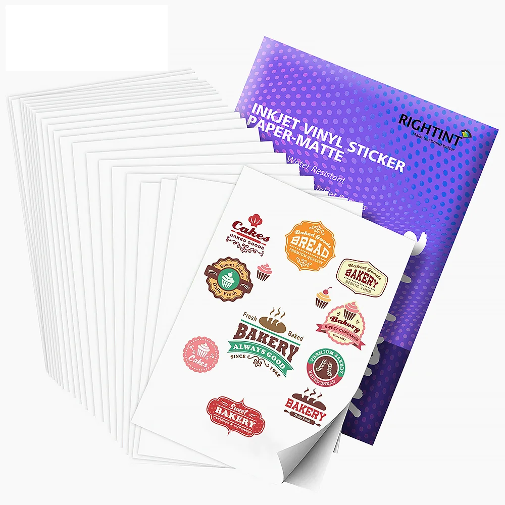 50% OFF Best Sale Vinyl Sticker Paper Matte 210X297mm A4 Size Vinyl Sticker Paper Inkjet