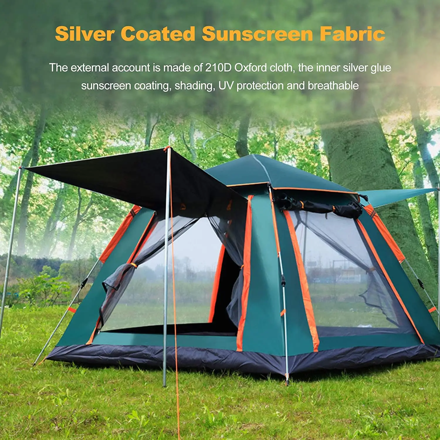 Custom Folding Automatic Pop Up Tent Traveling Camping Tent Family Outdoor Tents For 4 Person