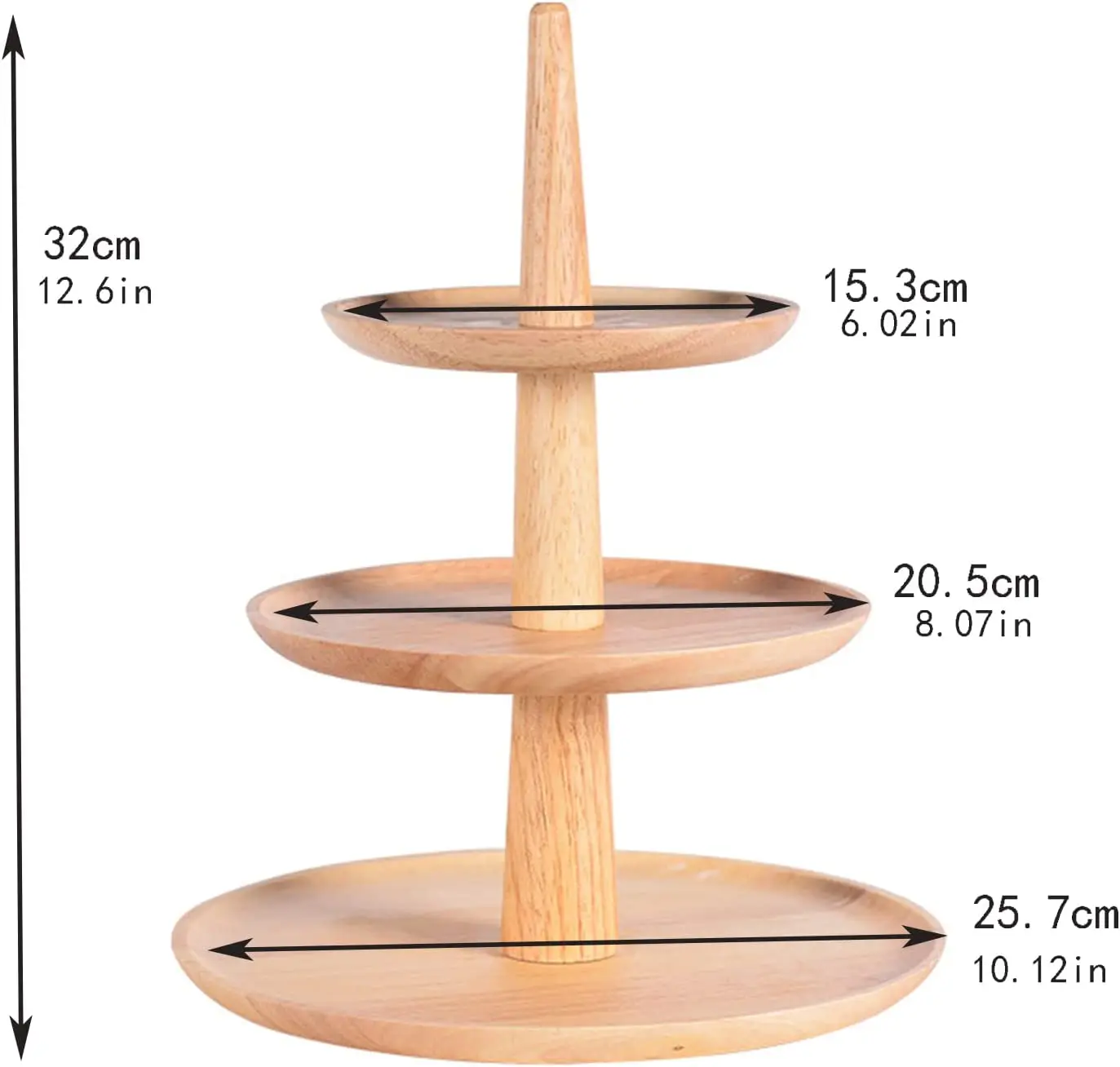 Cupcake Tower Display Stand 3 Tier Wood Dessert Candy Fruit Food Serving Tray Macaron Pizza Buffet Rack Mini Cake Pastry