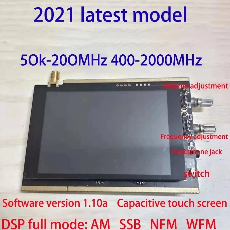AM SSB NFM WFM Analogs Modulation 1.10a 50K~200MHz 400~2GHz Malachite Receiver SDR Software Radio DSP All Mode Receiver