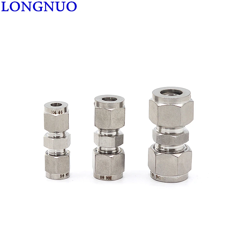 304 316 stainless steel card sleeve type straight-through intermediate connector fast copper tube diameter change