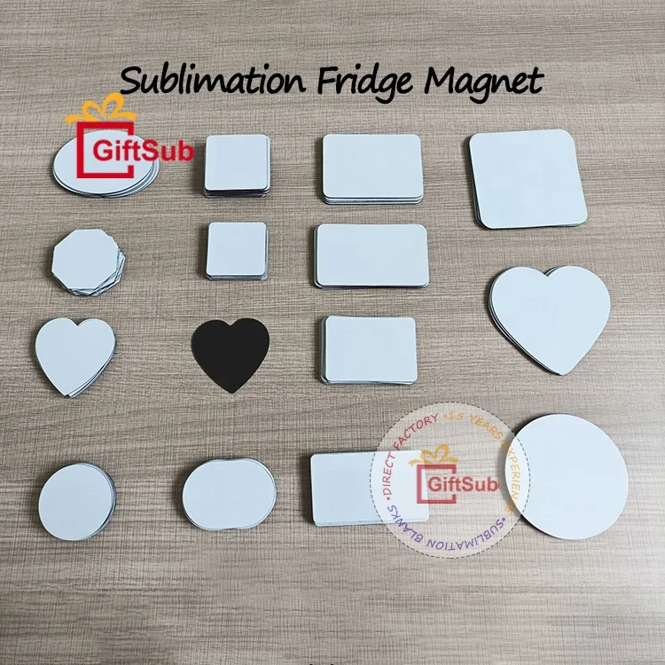 Personalized Gift Sublimation Fridge Magnet Blanks Custom DIY Refrigerator Magnets Decorative Round Rectangle Souvenir Magnet