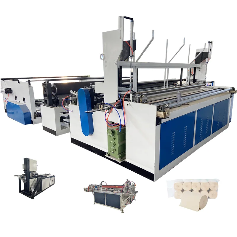 High speed paper nonwoven fabric lazy wiping rags kitchen paper towel rolls toilet tissue paper rewinding making machine