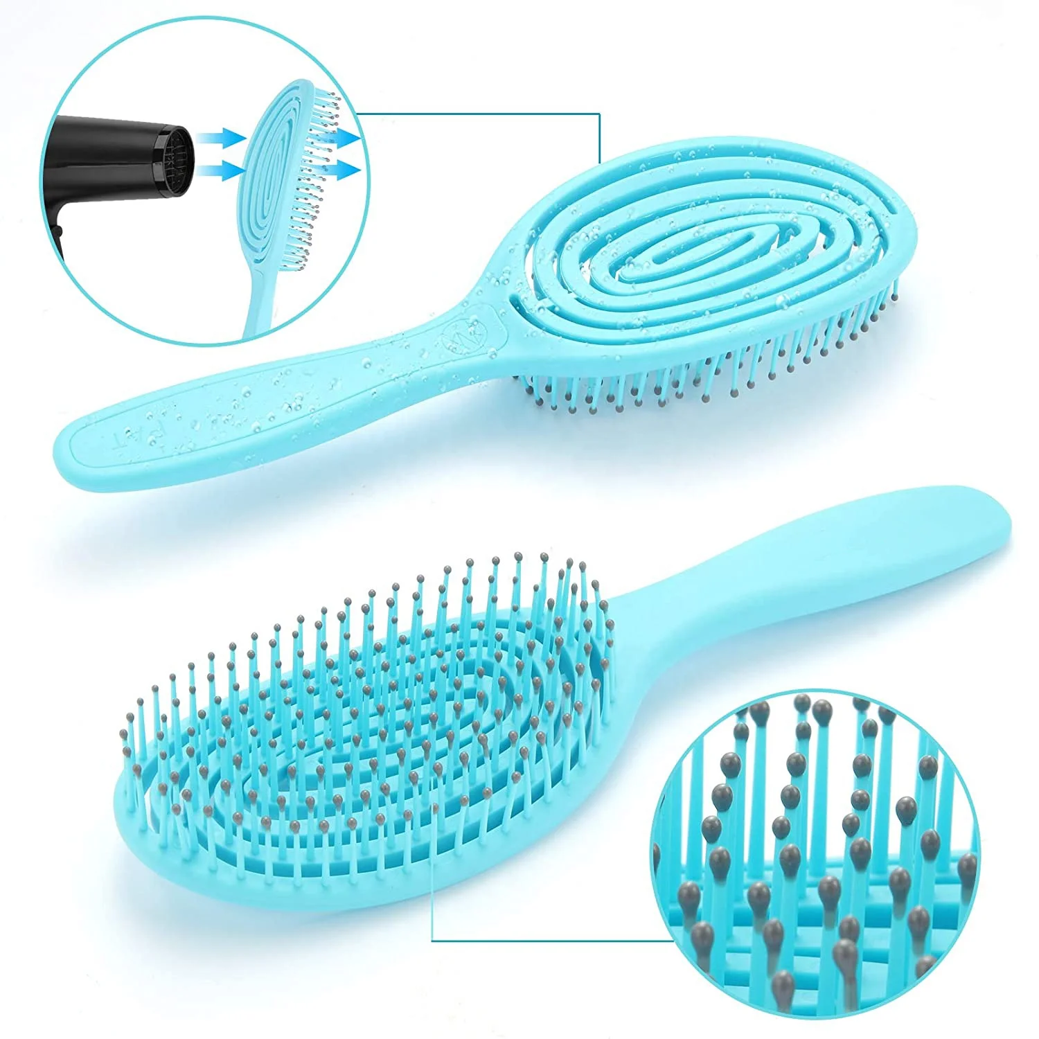 Private Label Hot Selling Detangling Hair Brush Plastic Handle Styling Vent Design Hair Brush for Wet and Dry Hair