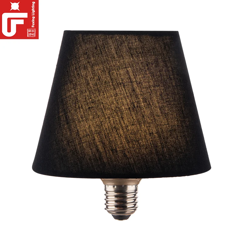 Fabric Table Lamp Nightstand Lamp Simple Bedroom Led Desk Lamp With White Fabric Shade