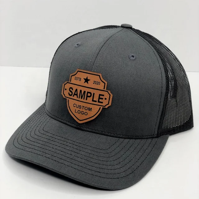 Factory Customized Shape Sew On Iron On Self Adhesive Brand Name Logo PU Leather Patches For Hat