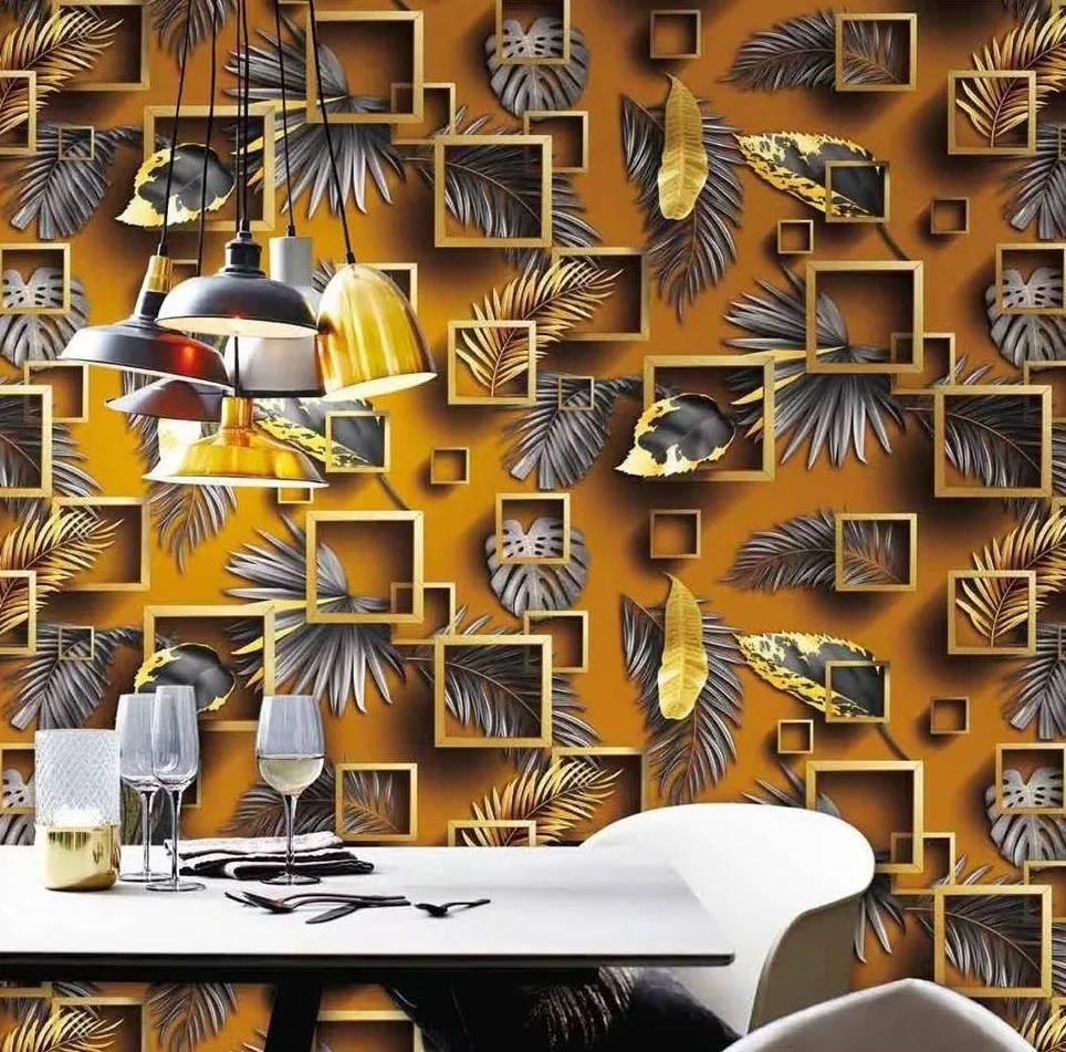 Botanical Pattern 3D wall paper Contemporary Design Background Vinyl Wallpaper for Home Decor Office Workplace Hotel