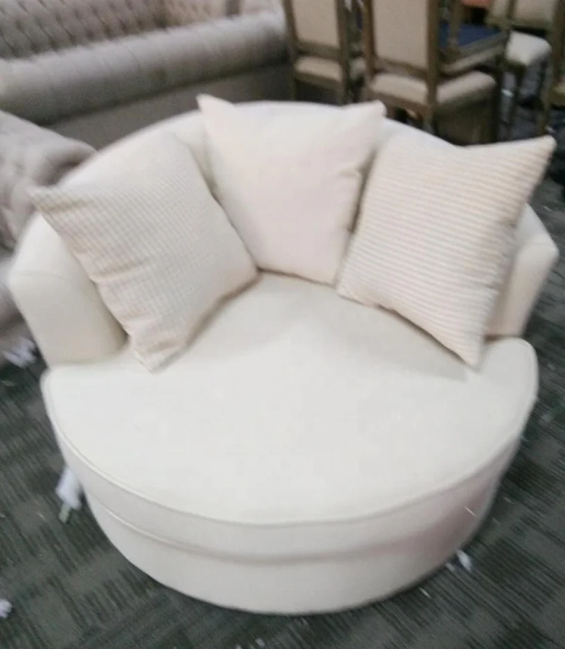 Hot sell leisure sofa Italy design solid wood lounge round single sofa chair