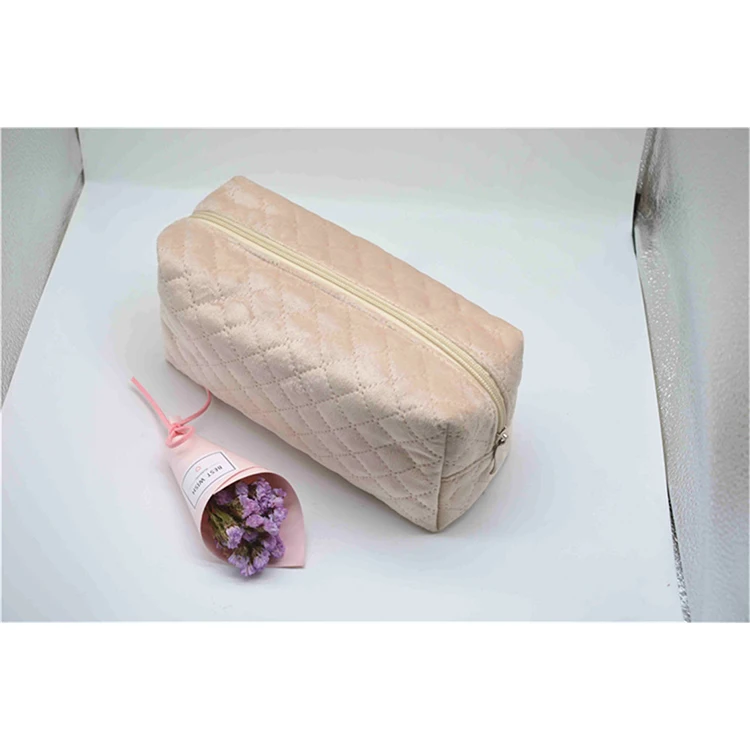 Pink Bag wholesale pu luxury cosmetic makeup bag travel org cosmetic purse warm velvet bag box travel purse cosmetic