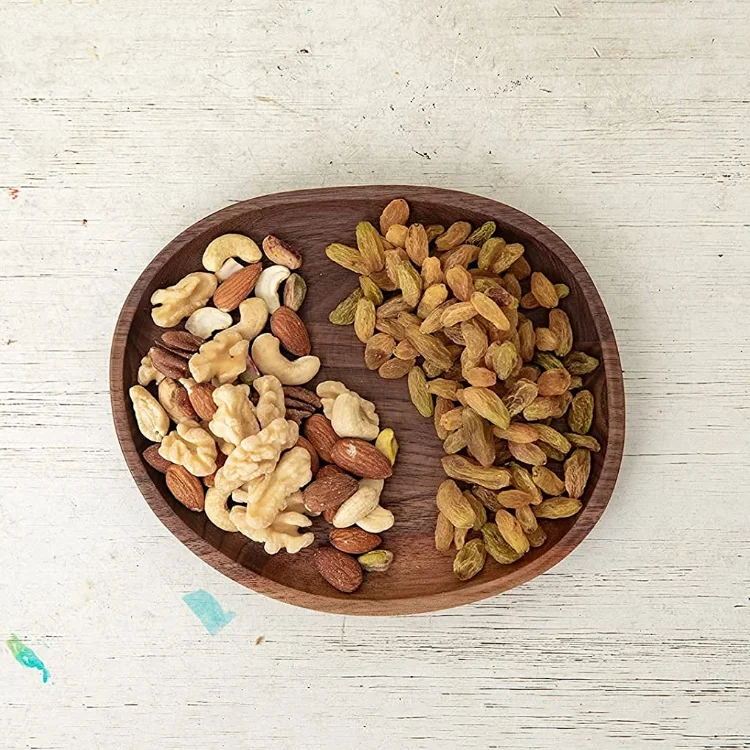 High quality unique design hand made walnut serving tray platter natural