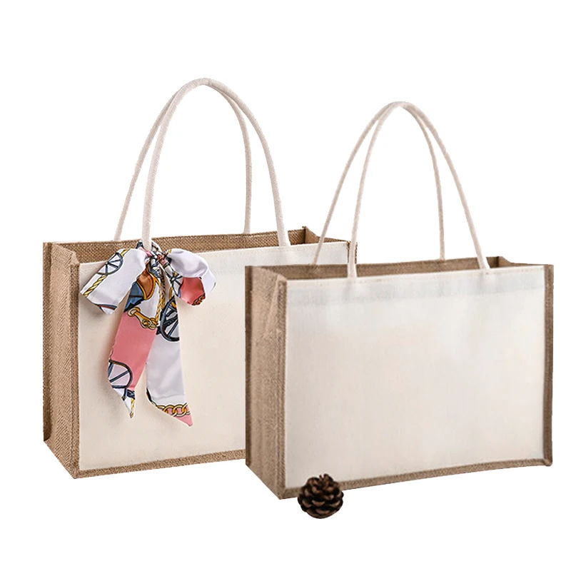 Wholesale design promotional cotton canvas with logo bags jute beach market tote bag