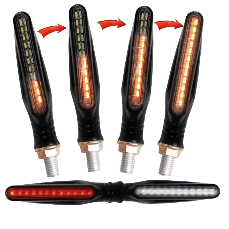 YILONGFAN Yellow Lighting Motorbike Indicators Blinker Flasher motorcycle led turn signal for direccionales luz led para moto