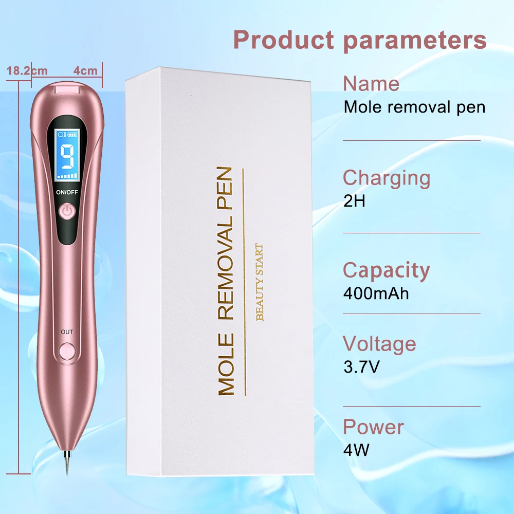 Best Price Laser Plasma Pen for Skin Tag Remover New Upgrade Pigment Tattoo Removal Machine Rose Gold Color Plasma Pen