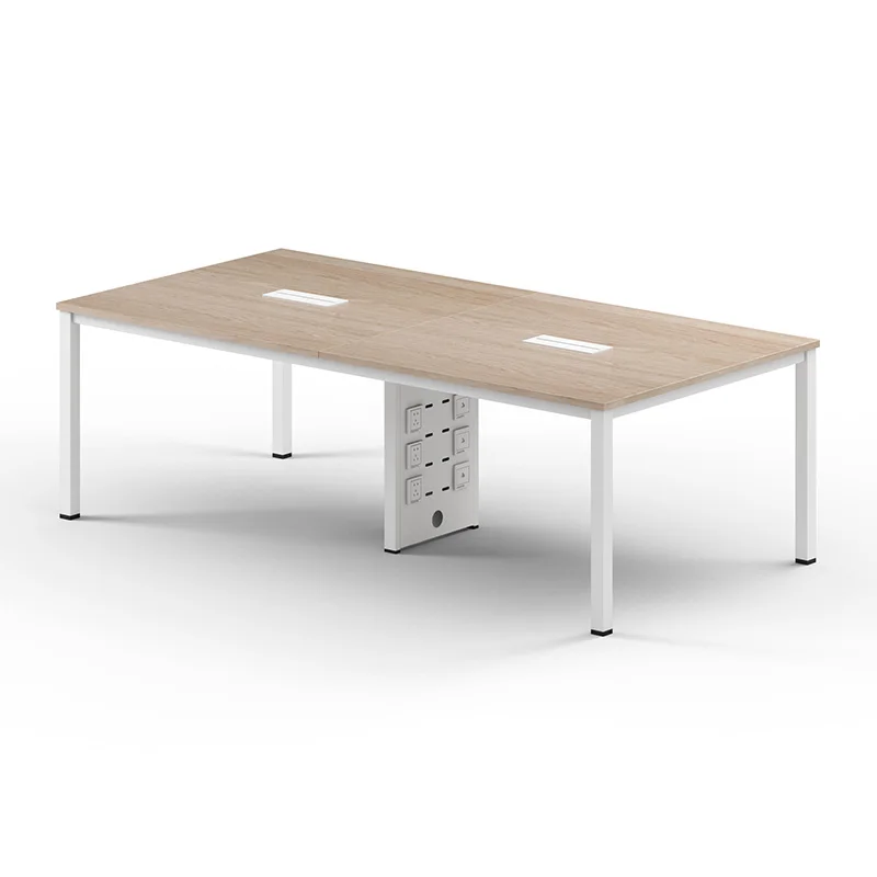 Custom mdf wood small marble square office conference Meeting Table 2.4m meeting room table set for 6 person