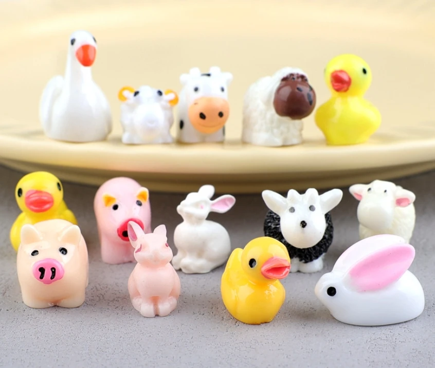 Миниатюрные фигурки животных мини-овцы животные из смолы Животные для DIY украшения Аксессуары