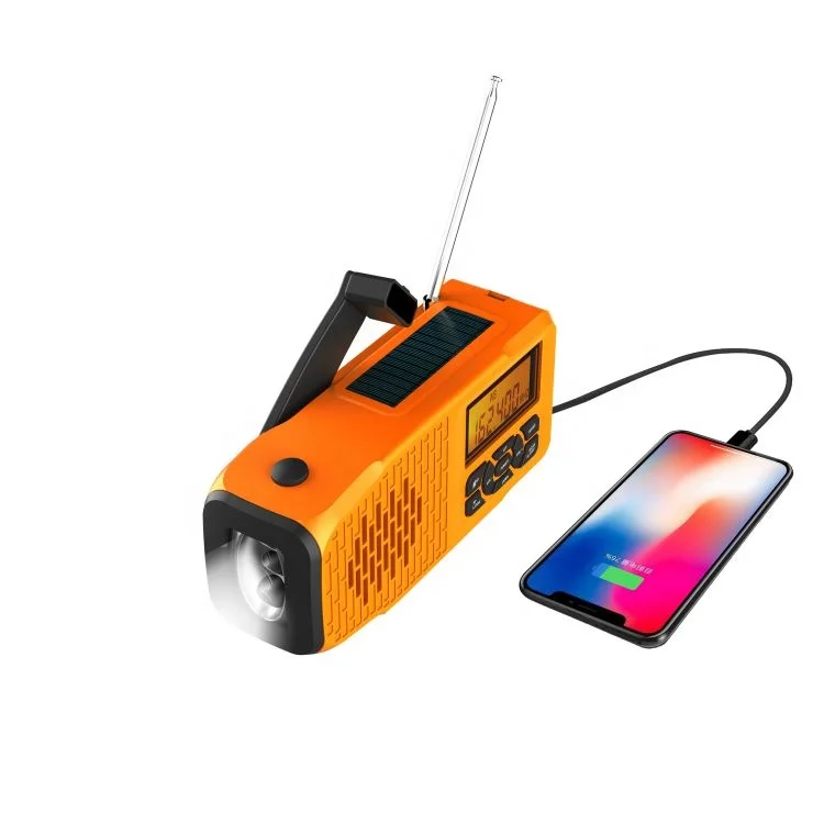 XSY-098D Solar Camping kit Survival Emergency Crank Solar Flashlight Radio dinamo