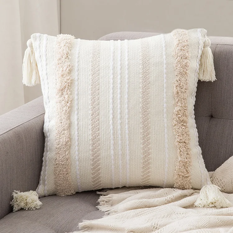 Boho Decor Luxury Cotton Cushion Covers Macrame Pillow Case Tufted Dakimakura Home Decor Tassel Throw Pillows Decorative Pillow