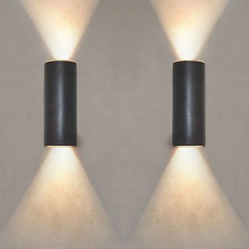 House Wall-Light Mounted Up and Down Modern Waterproof Black Garden Light Outdoor Wall Lamp