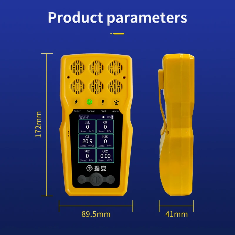 Yaoan BTQ-YA-C100FT Gas Detector Portable Co O2 H2S LEL Multi 2~5 Gas Analyzer with CE FCC ROSH Certificate