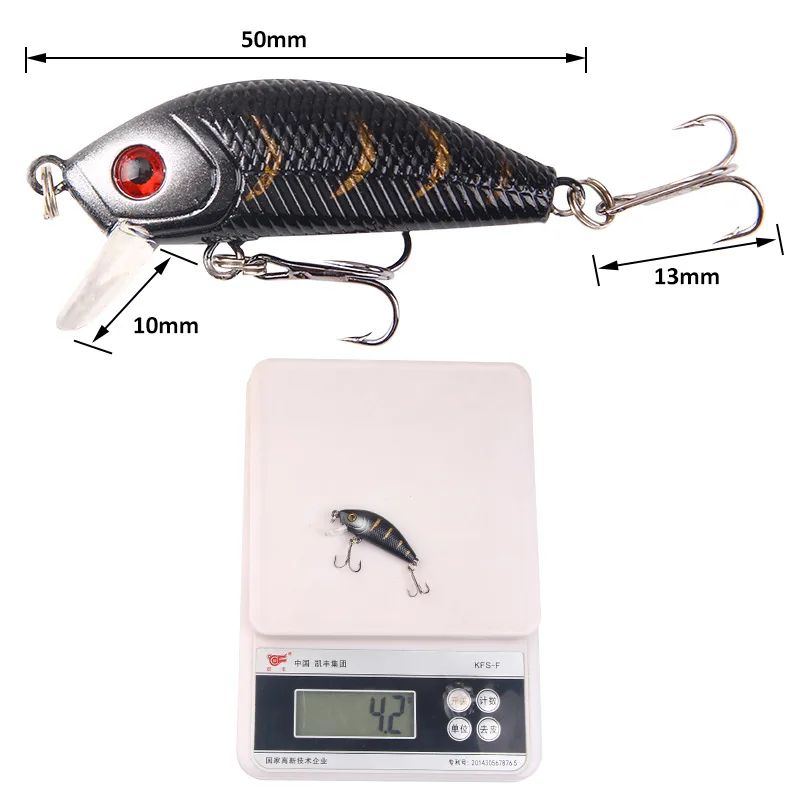 oem Custom Factory wholesale Fishing Bait Tiny Trout 50mm 4.2g mini Fishing Waders Minnow Lures Baits crank