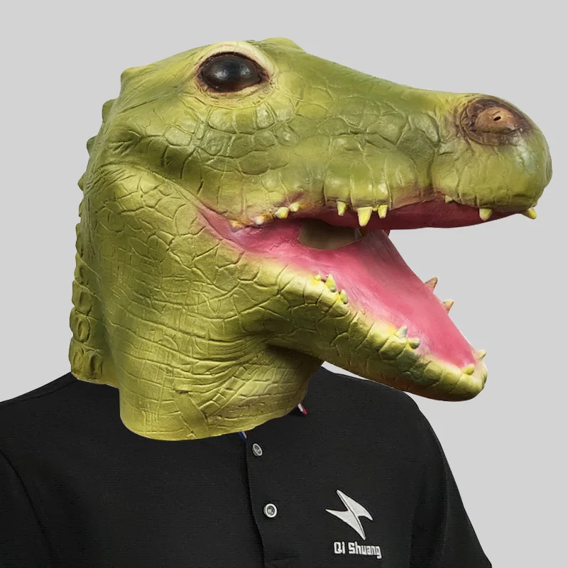 Funny alligator latex mask masquerade spoofing animal headgear Halloween party props