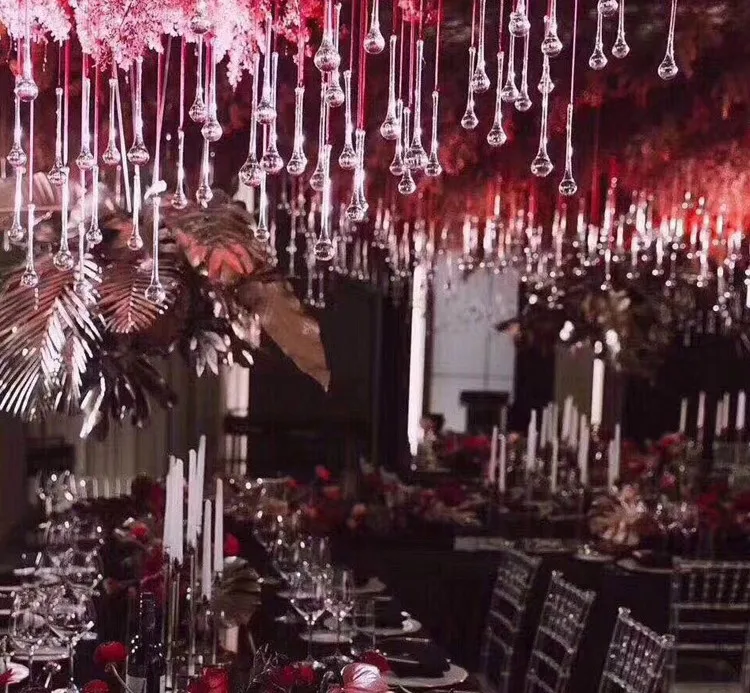 Прозрачная акриловая подвеска в виде капли воды воздушная украшения на потолок свадебный реквизит свадебные потолочные хрустальные