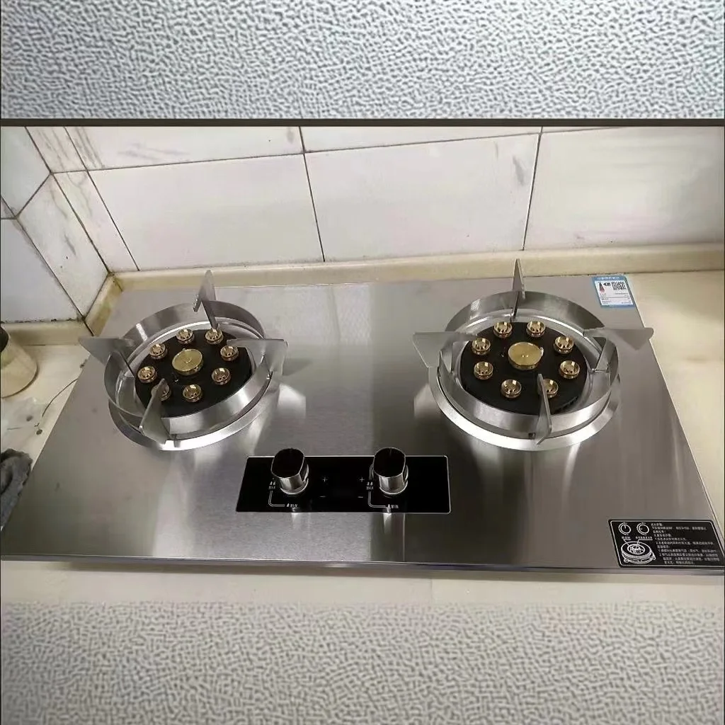 D New product on the market Household kitchen two-burner gas stove Flipable and easy to clean Stainless steel gas stove